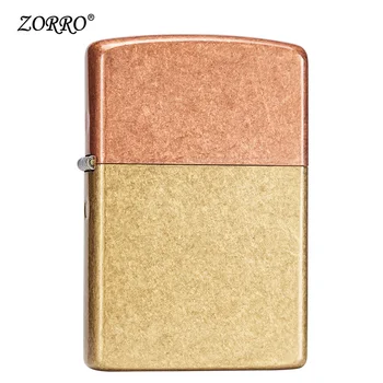 

Lighter kerosene lighter creative two color knurled pure copper plain lighter personality wind proof gift to boyfriend holiday