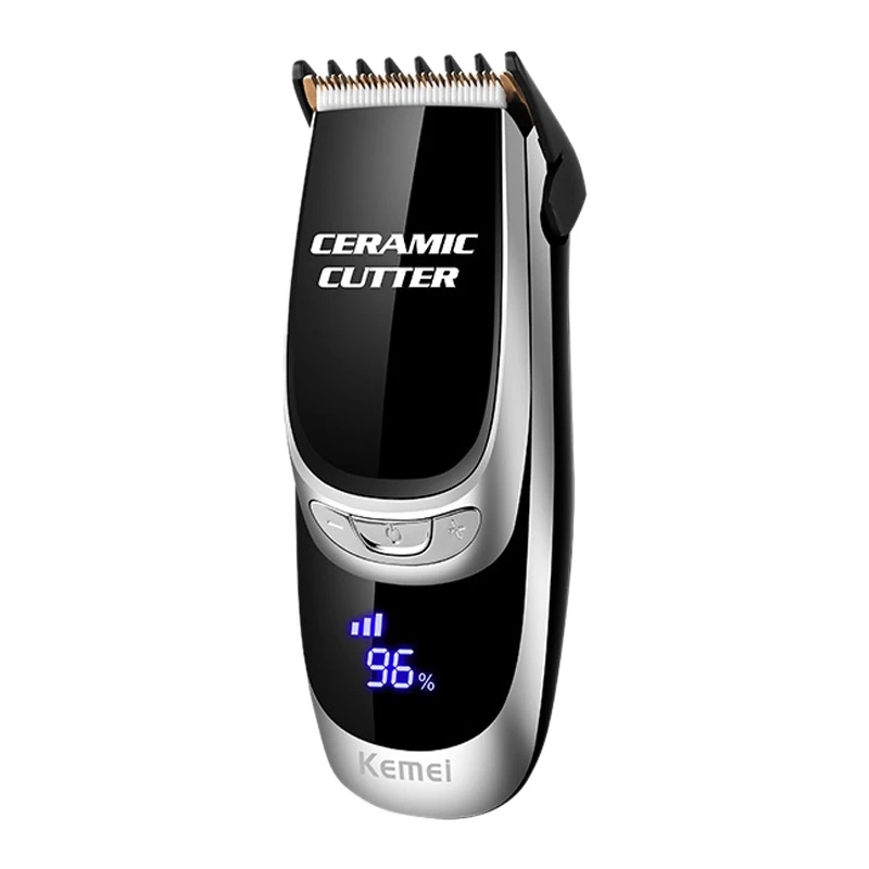 Kemei Km-6035 Rechargeable Electric Clipper Electric Hair Clipper Ceramic Speed Control Cutter Lcd Display Barber Scissor Modeli