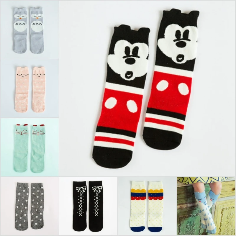 

Novelty Cartoon Mickey Mouse Tiger Cow Baby Sock Spring/Autumn 100% Cotton Girls Boys Mid Tube Socks for Children 0-6 Years old