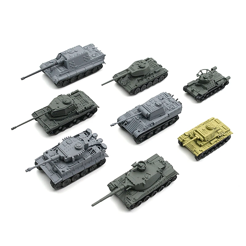8 шт./компл. 1:144 танки Второй мировой войны 4D Сборная модель Tiger T34 охотничий Танк