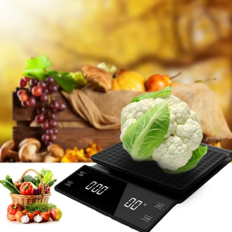 3kg Digital Electronic Kitchen Jewelry Scale Coffee Drip Scale LED Display Time Coffee Scale Kitchen Accessories Tools afbeelding
