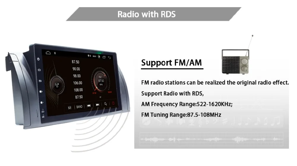 " 1024x600 HD сенсорный экран 1 din Android 9,1 Автомобильный мультимедийный Радио стерео для BMW E39 E53 X5 gps Wifi 4G Bluetooth dvd-плеер RDS USB