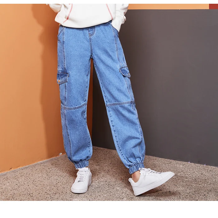 Женские эластичные джинсы LEIJIJEANS, свободные спортивные брюки-капри, новая стильная модель большого размера с высокой посадкой