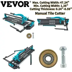Vevor faca manual de pressão, cortador de azulejos, 47 polegadas, 1200mm, com posicionamento a laser, trilho único, suporte duplo para corte de porcelana cerâmica