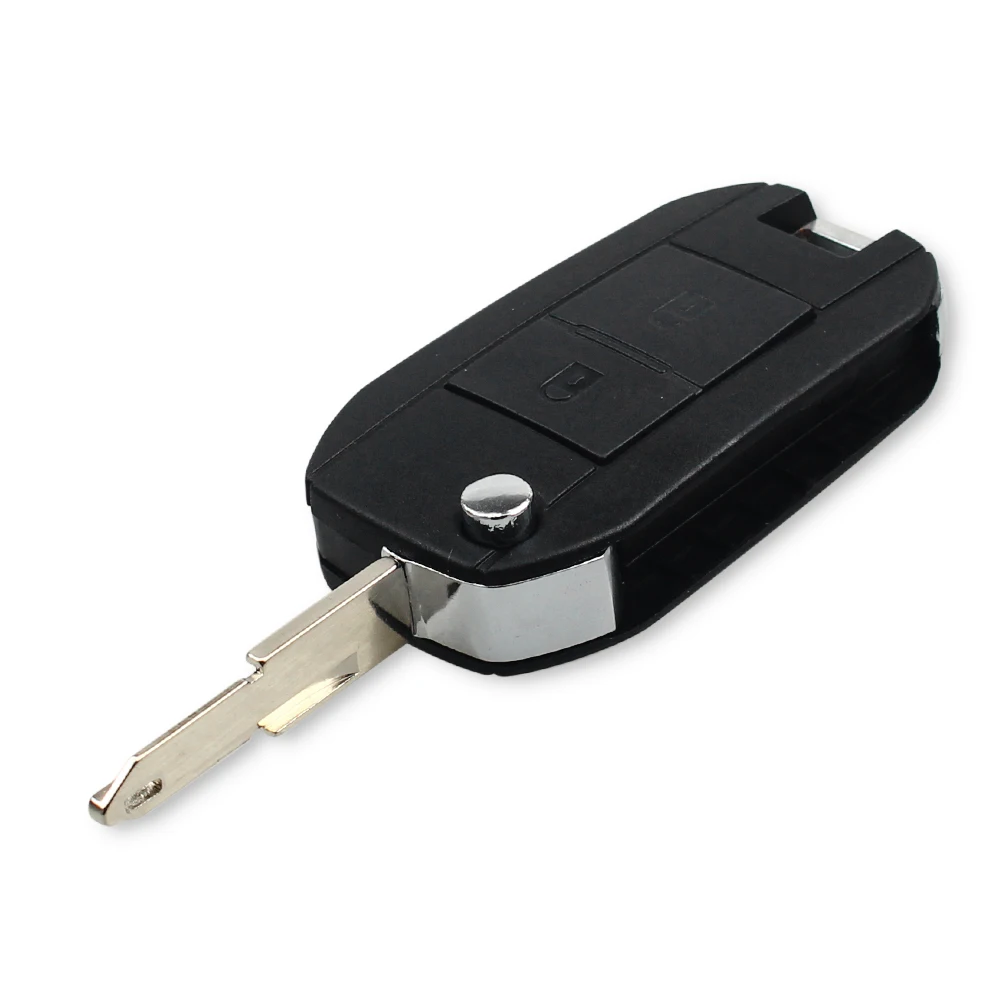 Peugeot 2 Buttons Flip Remote Key Cover with Battery Holder Modified