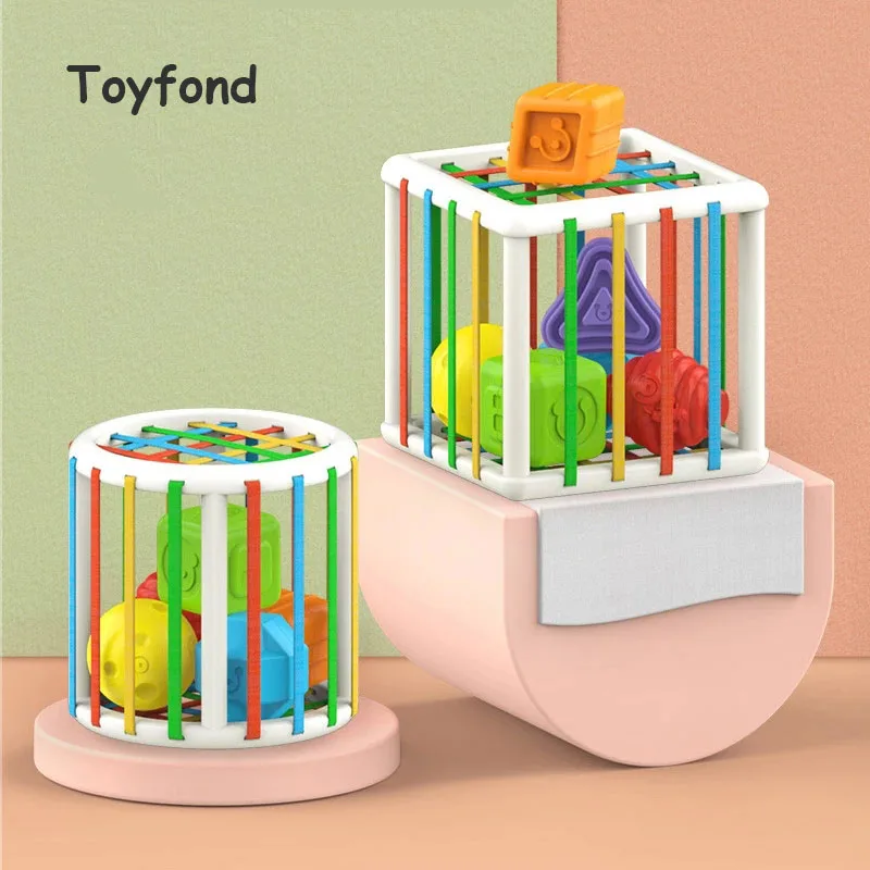 

Baby Montessori Shape Sorting Game Learning Educational Toy Skill Tactile Touch Colorful Blocks Bebe Birth Inny 0 12 Months Gift