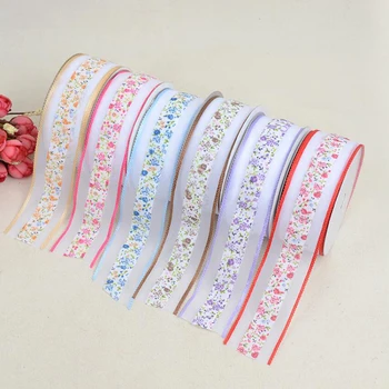 

(20yards/lot) 38mm Flower Print Grosgrain Ribbon for DIY Bow Gift Wrapping Clothing Accessories Lace Ribbons