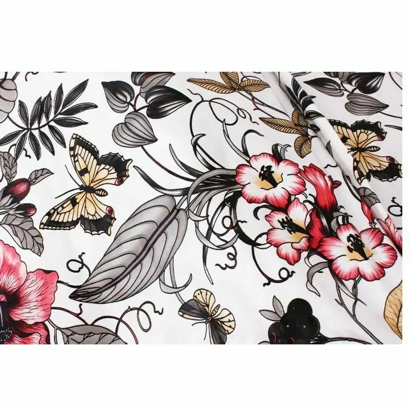 Retro Flowers Print Umbrella Folding Windproof Sun Protection for Outdoor Travel DTT88