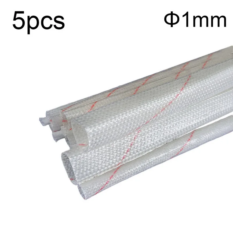 5 шт. 90 см Dia1/1,5/2/2,5/3/4/5/6 мм трубки из стекловолокна высокого Температура утепленная муфта для провода Стекло изоляцию волокна трубки - Цвет: Бесцветный