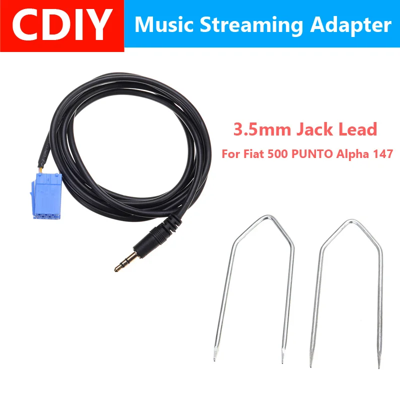 

Car Aux Stereo Audio Line Input Adapter Cable 3.5mm for iPhone MP3 For Fiat 500 PUNTO Alpha 147 Fiat Lancia Alfa 1.5M