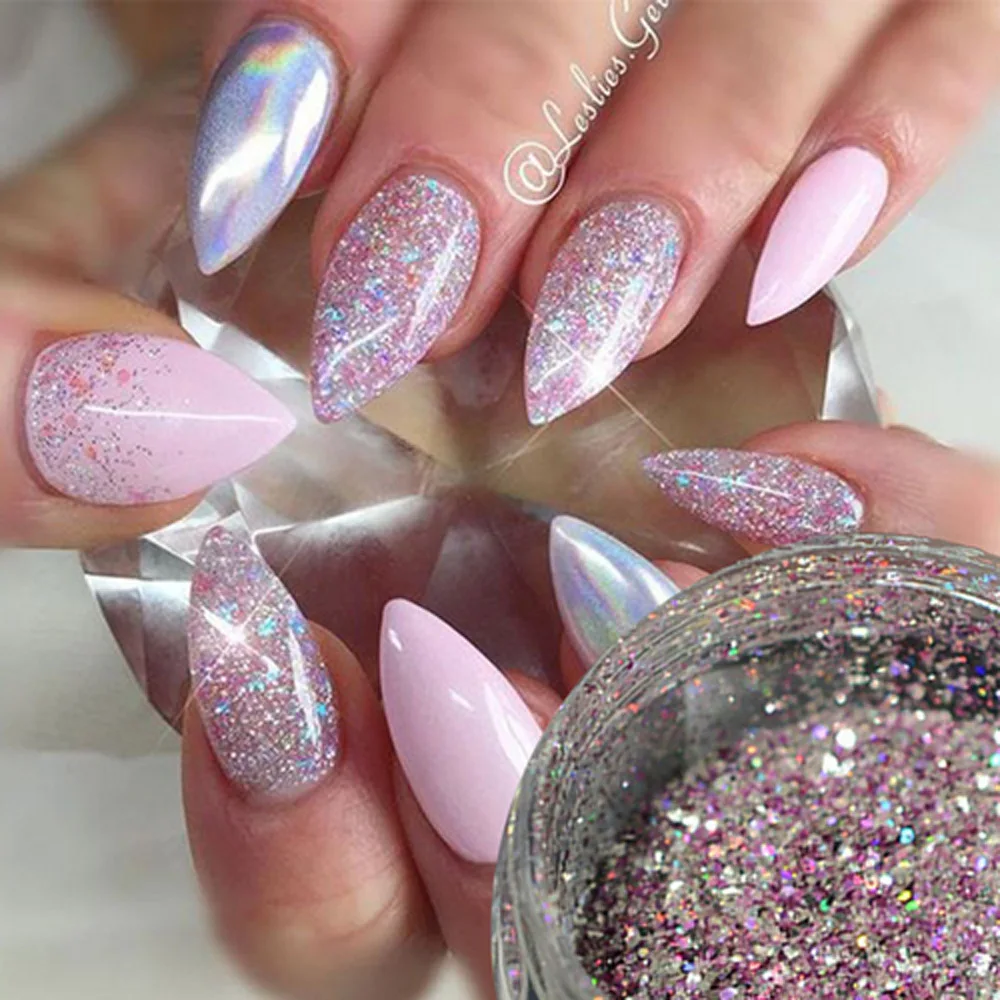 DIY ногти блестки пайетки Jin Cong порошок Nailart хлопья лазерное обесцвечивание пигментные наклейки для ногтей советы маникюра