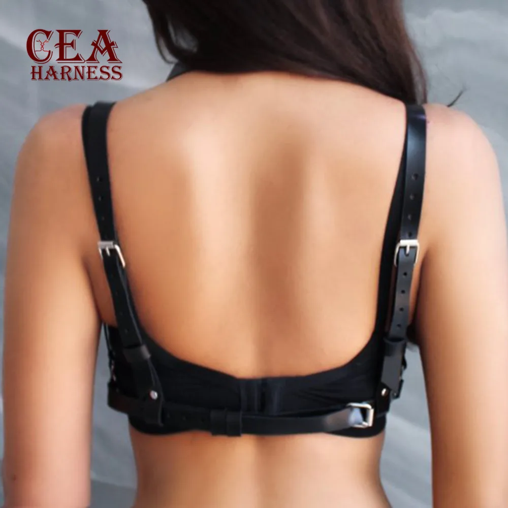 CEA.HARNESS, женский кожаный бюстгальтер, подвязки, подвязки, регулируемые, для тела, связывание, сексуальное колье, подтяжки, удерживающие ремни, Harajuku