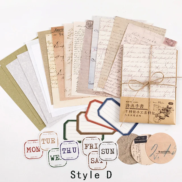 Mr.paper 30 Pcs/bag 4 Designs Vintage Style Paper Tip Temperature Series Creative Stationery Hand Account DIY Material Package D