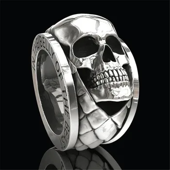 

4 Style Punk Alloy Skull Men Rings for Men Accessories Fashion Gothic Party Jewelry Ring Size 6-13