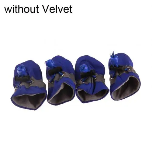 Blue without Velvet Нескользящая Мягкая Водонепроницаемая Обувь для собак и щенков; носки для дождливой погоды - Цвет: Blue without Velvet