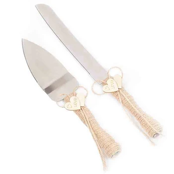 

Rustic Wedding Cake Knife and Server Set, Wedding Cake Knife Serveing, Rustic Style Wedding Cake Cutter Set for Partys Weddings