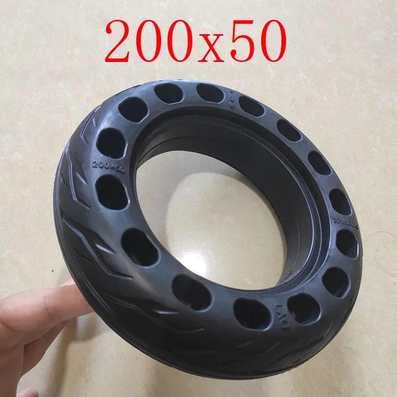 Newset 200x50 сплошное колесо взрывозащищенный электрический велосипедный скутер шины 8 дюймов мотоцикл твердые шины пчелиный улей отверстия - Цвет: only solid tyre