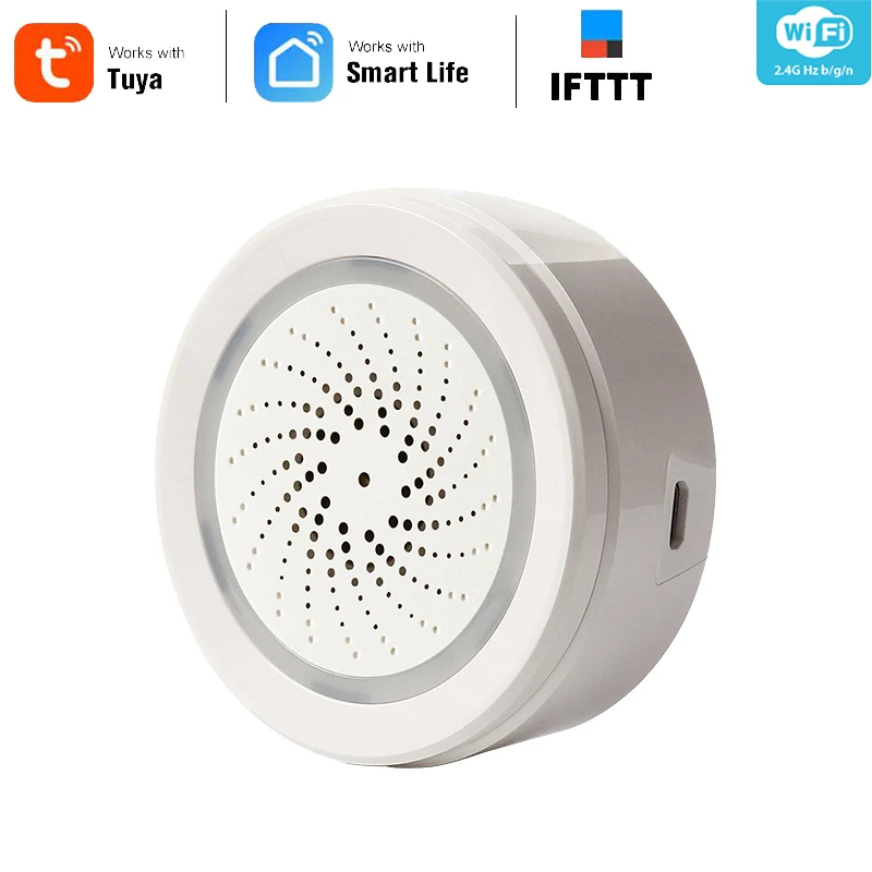 Датчик температуры и влажности Wifi сирена Tuya Совместимость с Echo Google Home Assistant IFTTT