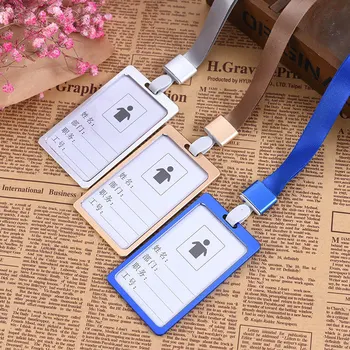 

Metal Credit Card Wallet Women Men Bank Card Bag Black Card Case Bus ID Holders Identity Badge With Badge Reel Badge Holder