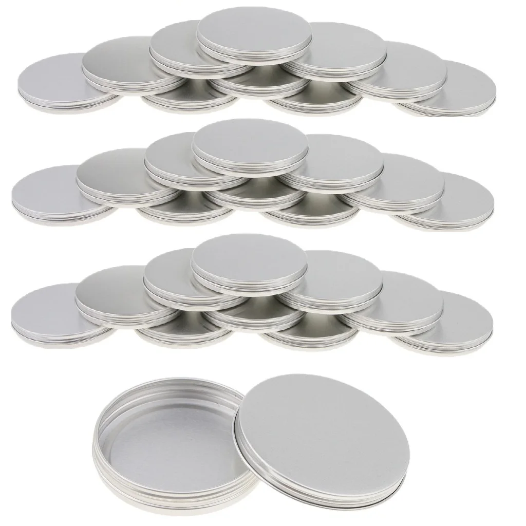 30x30gAluminum Empty Tin Jars Screw Lids Can Pots Cream Lip Balm Containers