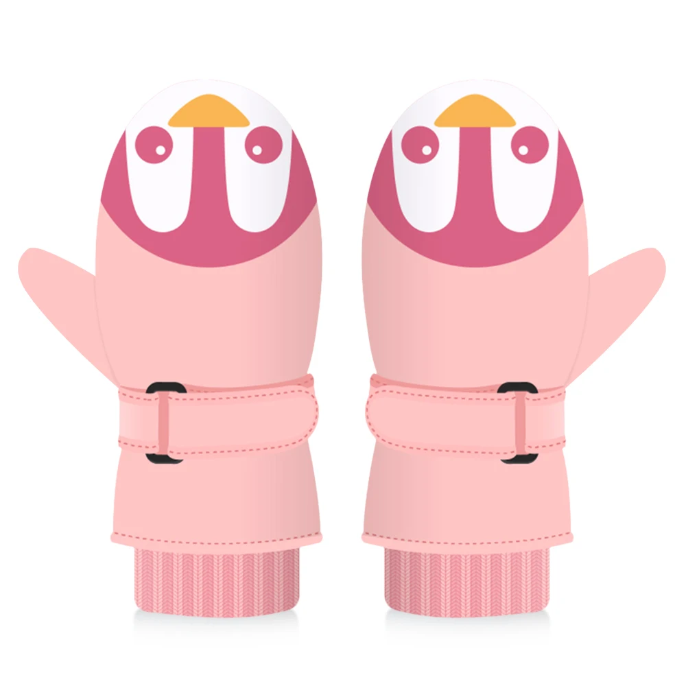 Pink Type 2 1 пара, детские перчатки для катания на лыжах, Детские Зимние теплые ветрозащитные перчатки, водонепроницаемые перчатки для мальчиков и девочек, перчатки для велоспорта, альпинизма, пешего туризма, лыжные перчатки - Цвет: Pink Type 2