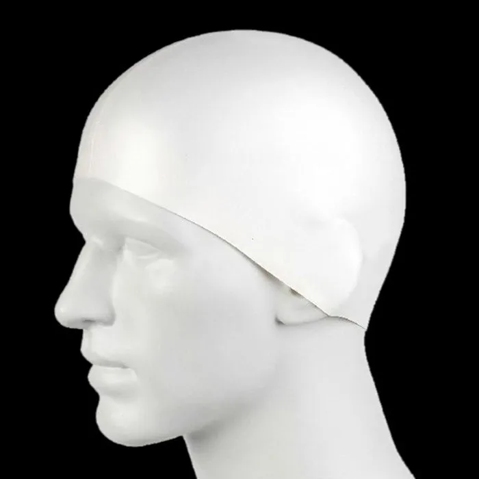 white swim cap