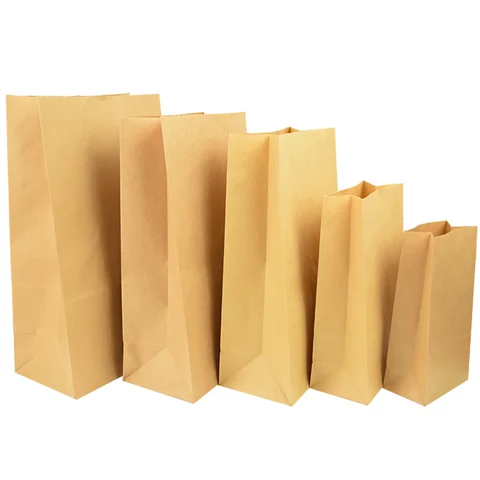 Kraft Paper Bags Gift Packaging Biscuit Candy Food Cookie Snack read Baking Package Bag Wedding Birthday Party Supplies