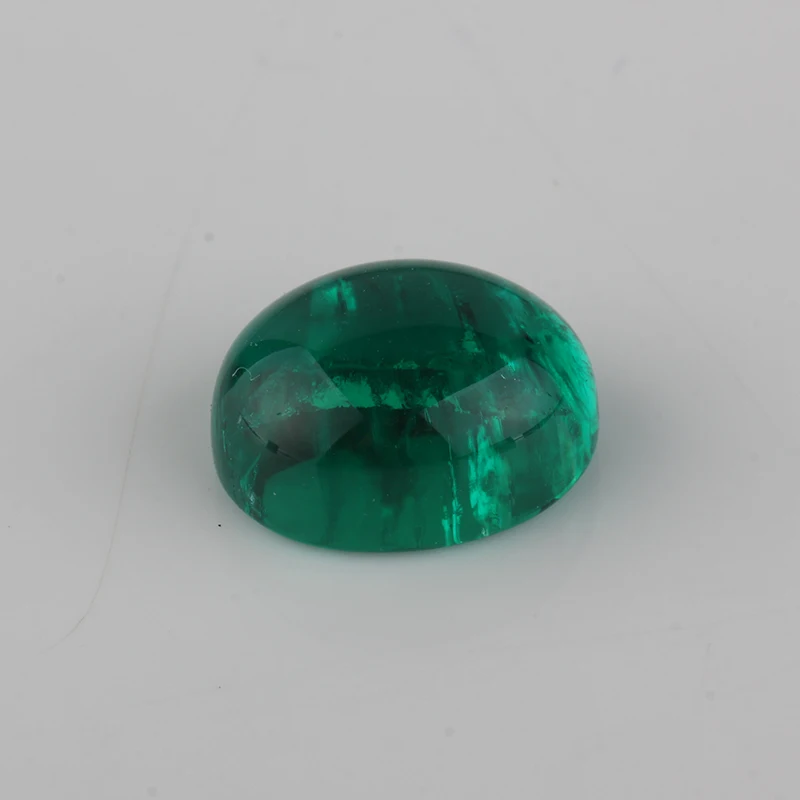 

Small Size Lab Grown Emeralds Flat Back Cabochon Oval Shape 6x4mm- 9x7mm HydrothermalGemstone