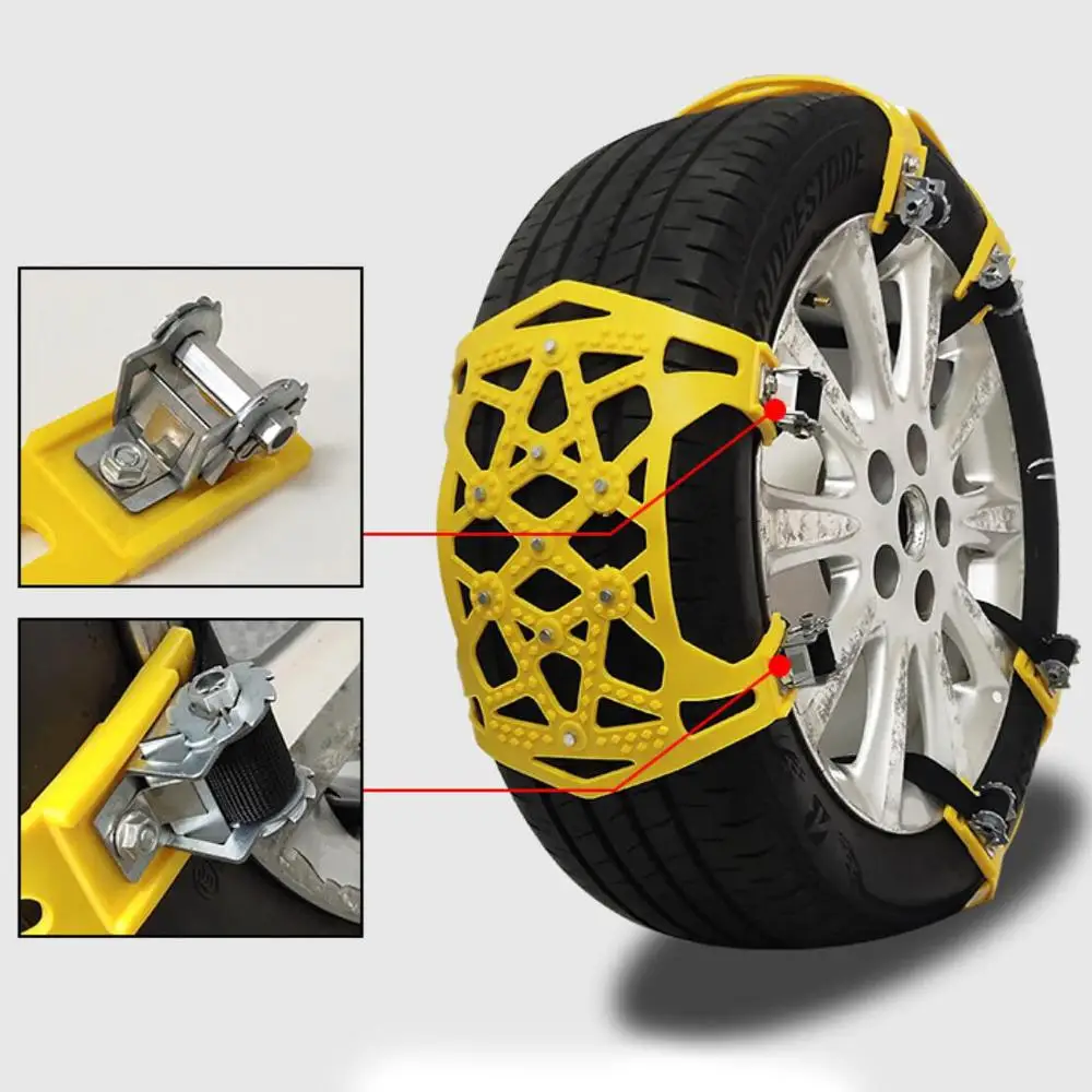 Противоскользящие цепи для автомобильных зимних шин для внедорожников и грузовиков, регулируемые грязевые противоскользящие защитные шины для аварийной безопасности, колесные ремни ТПУ
