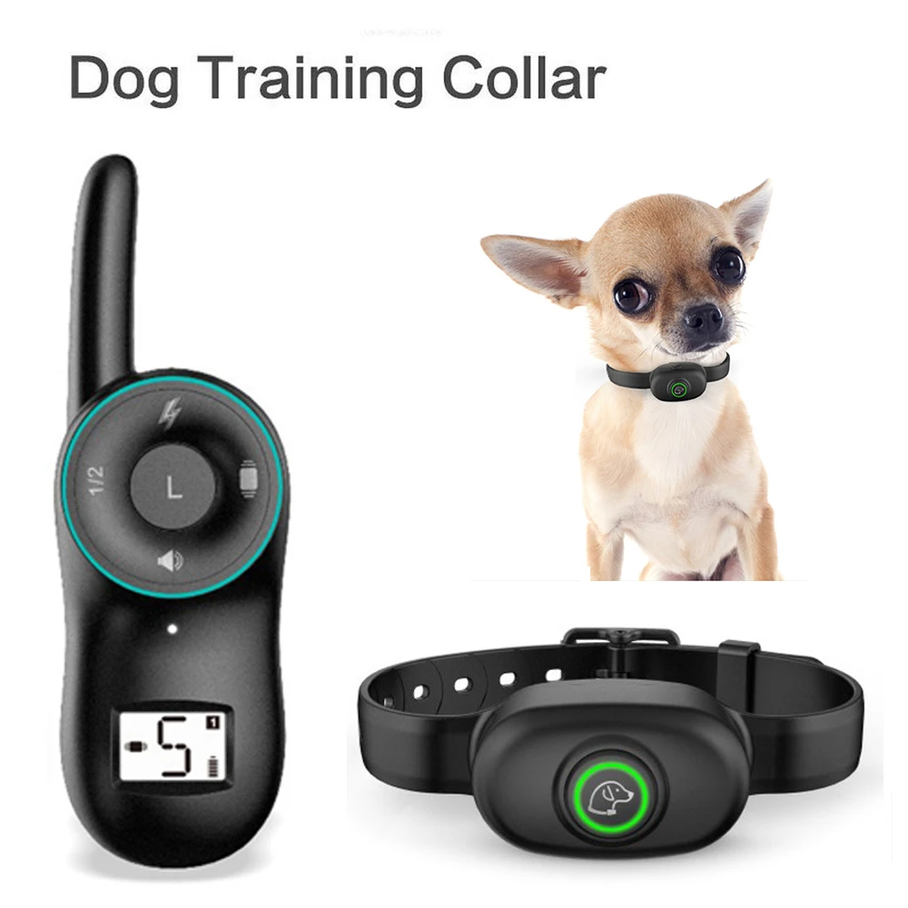 Collar eléctrico de entrenamiento para perros, dispositivo antiladridos, resistente al agua, recargable, con Control remoto, entrenamiento de mascotas, 400M|Collares de - AliExpress
