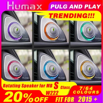 

Car 3D Rotating Treble Speaker Vehicle Audio Loud Speaker with 7/64 Colors Atmosphere Lamp Fit for Mercedez-Ben S class W222