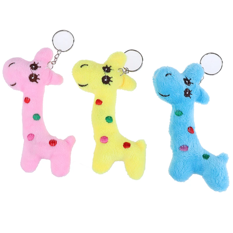 

New 1pc plush toy giraffe deer mobile phone bag Key Ring small pendant doll accessories gifts