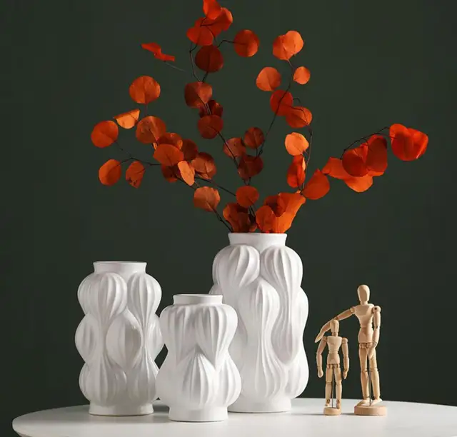 $US $59.89 Modern soft decoration flower arrangement ceramic vase embossed ornaments living room study entrance home decoration