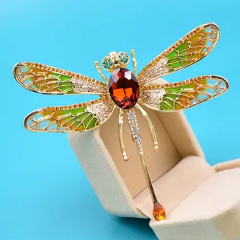 

CINDY XIANG New Arrival Very Large Enamel Dragonfly Brooches For Women Rhinestone Fashion Insect Pin Beautiful Jewelry Gift