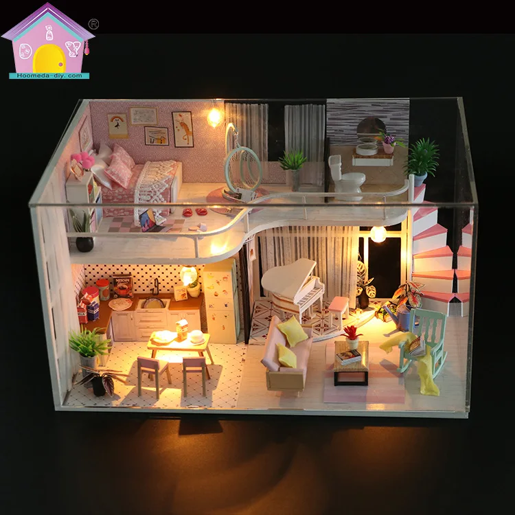 

Hoomeda-diy Quality Loft Style-Creative Educational Gift Sand Table Model Material DIY Cabin Wooden Toys