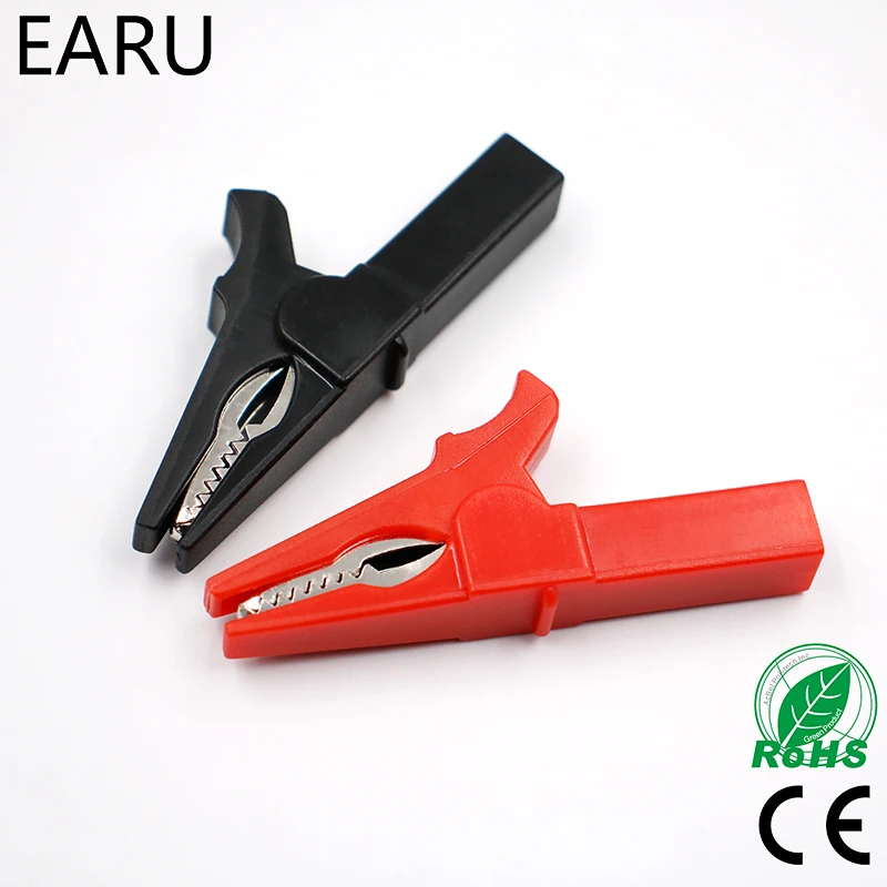 2PCS Battery Test Clip 55MM HV Alligator Clip For Banana Plug 4mm Multimeter Pen Cable Probes Crocodile Battery Car Auto