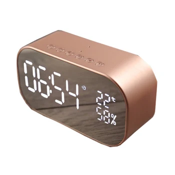 

New wireless Bluetooth mirror audio Card inserted U disk with radio alarm clock thermometer display audio Subwoofer gift speaker