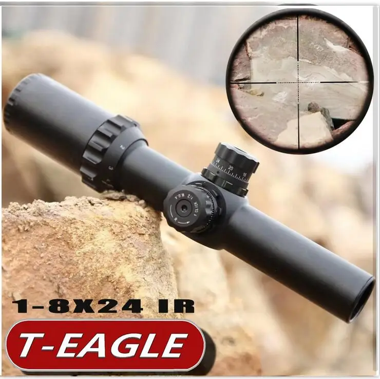 T-Eagle 1-8x24 IR тактический прицел AirRifle sniper охотничья Оптика прицел для стрельбы и на открытом воздухе электро