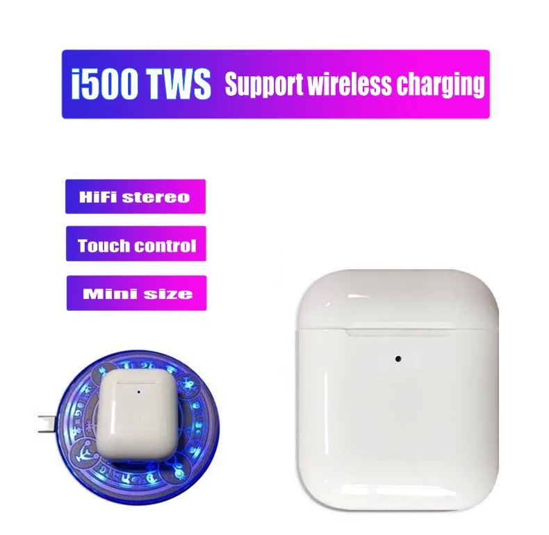 

Newest i500 TWS wireless Bluetooth 5.0 Earphone Super Bass Sound Earbuds Wireless Earphones not W1 Chip pk i20 i80 i100 i200 tws