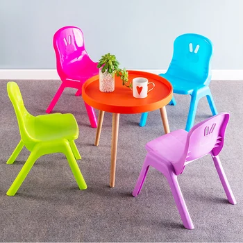 

Children Backrest Chair Plastic Thick Household Stool Dining Chair Kindergarten Anti-slip Small Bench Children Plastic Stool
