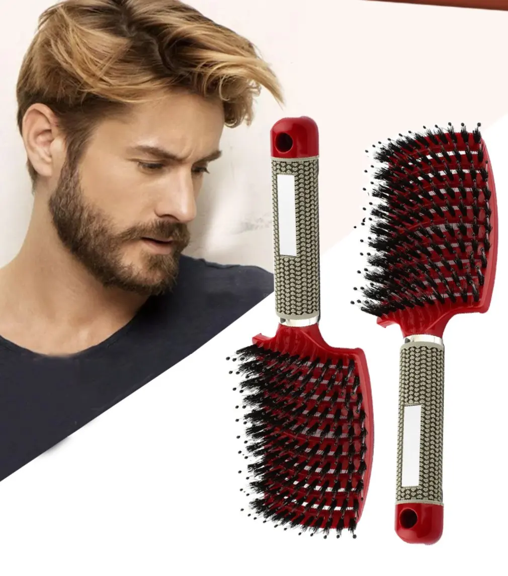 

4 Color Women Hair Scalp Massage Comb Bristle Nylon Hairbrush Wet Curly Detangle Hair Brush for Salon Hairdressing Styling Tools