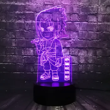 

Free Ship Cartoon 3D LED Night light Vortex sasuke Naruto 7 Color Crack Change Sleep Mood Lava Holiday Party Xmas Friend Toy