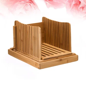 

1Pc Bamboo Bread Cutting Board Bread Slicing Guide Bread Toast Slicer Bagel Slicer Loaf Sandwich Bread Slice Cutter Shelf for Ho