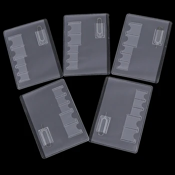 

5Pcs Easy Carry Clear pvc Protector Portable For Sim Memory Card multifunctional Universal Sim Card Storage Case Box Bag
