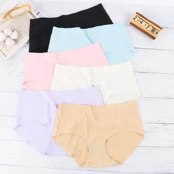 

Women Ice Silk Panties Waist Ultra Thin Female Panties Breathable Panties Non-trace Elasticity Security Seamless Panties