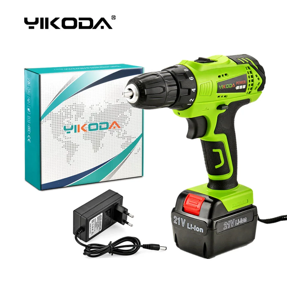 21v Battery Drill Electric Screwdriver Household Power Tools Rechargeable One Lithium Carton | Инструменты