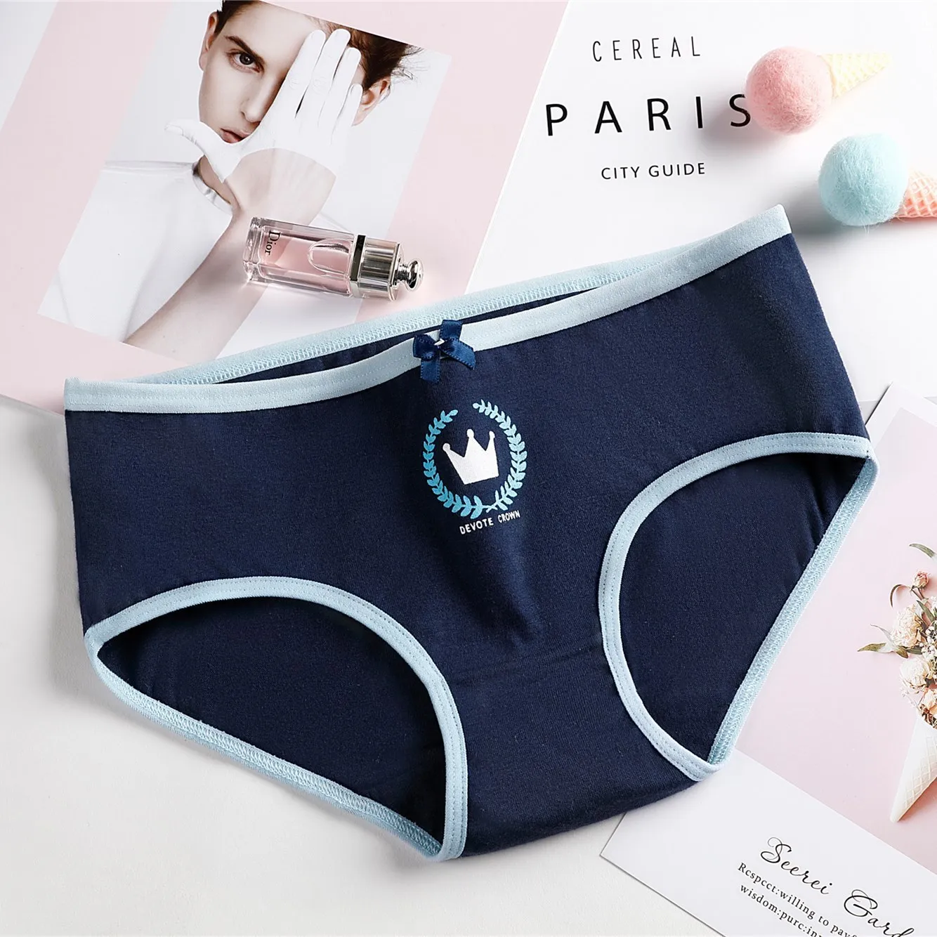 Женские трусики с изображением белого медведя хлопковое нижнее белье для