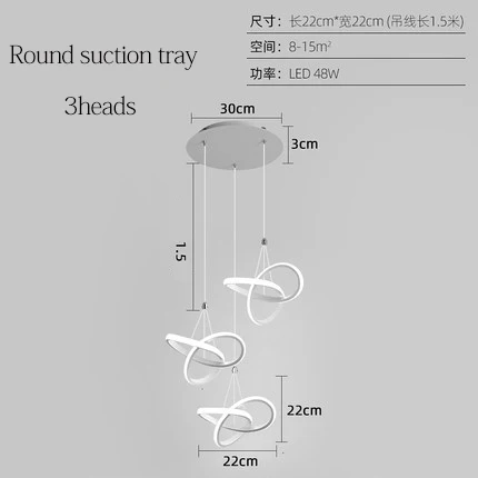 Square ceiling plate Креативный современный светодиодный светильник для гостиной, лампа для ресторана, барная стойка, черная/белая люстра, регулируемая высота - Цвет абажура: Square ceiling plate