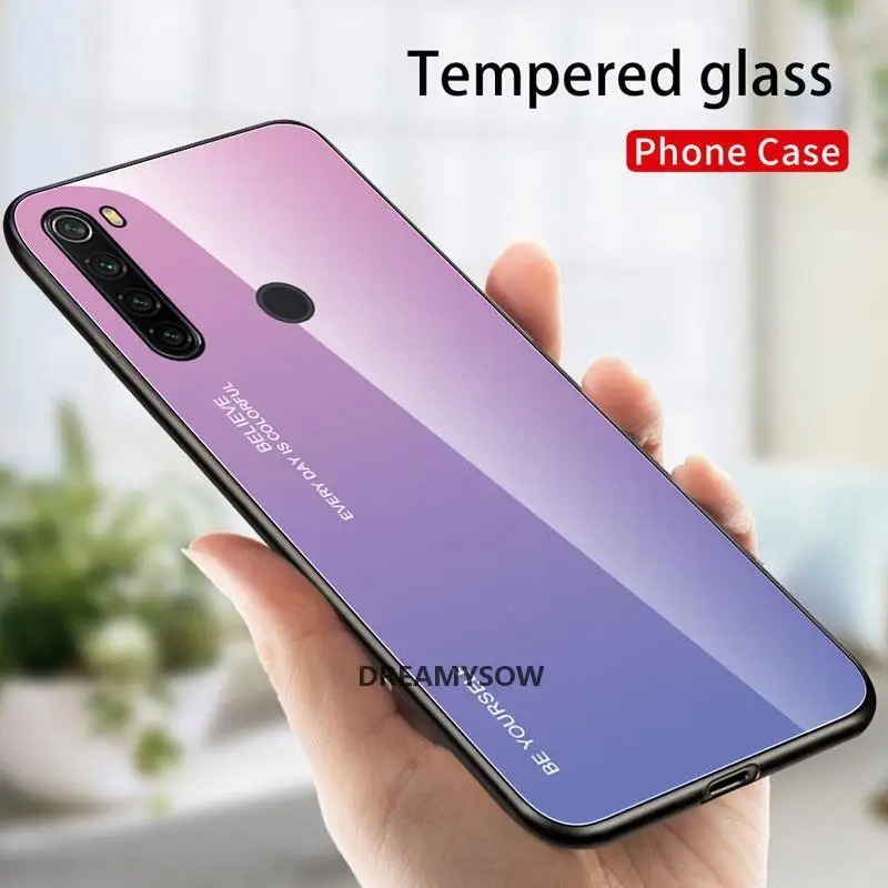 Чехол из закаленного стекла с градиентом для Xiaomi mi 9 8 A2 Lite Pocophone F1 Red mi Note 7 5 6 8 Pro 6A чехол на красный mi Note 7 8 Pro Чехол - Цвет: 2
