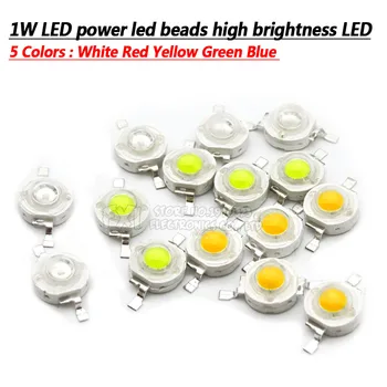 

10PCS 1W LED White Red Yellow Green Blue 5 Colors high power led beads high brightness LED
